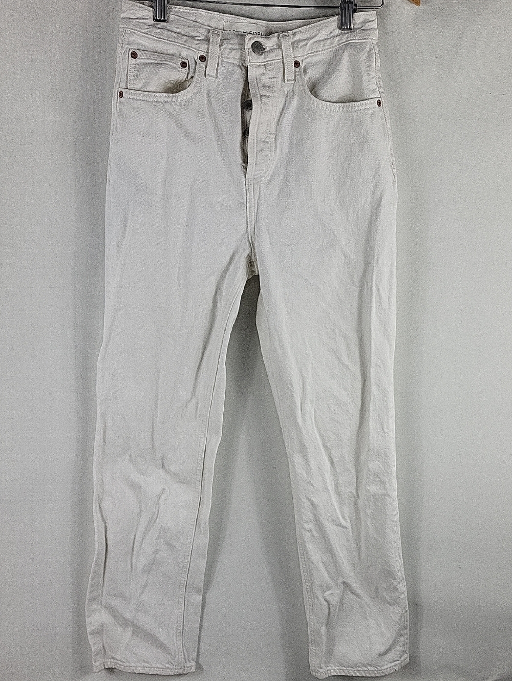 Denim Forum The Joni High Rise Loose White Jeans Size 24